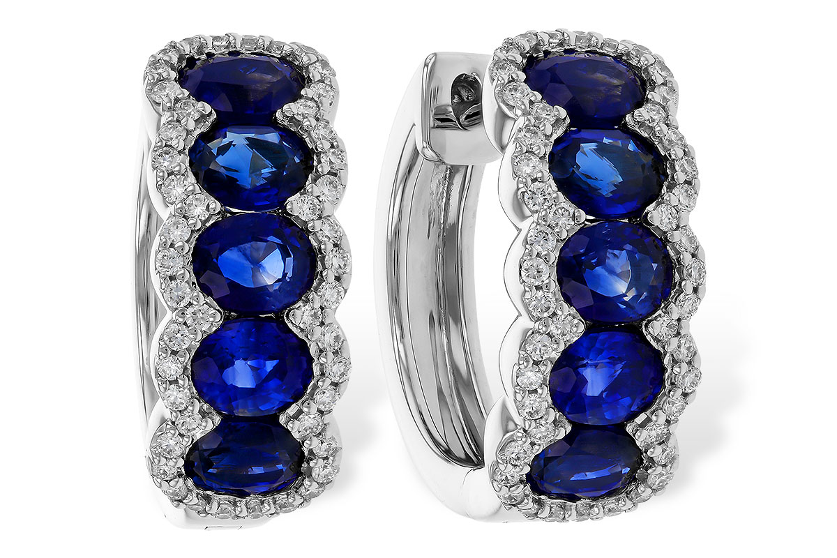 G275-26277: EARRINGS 2.32 TW SAPPHIRE 2.57 TGW
