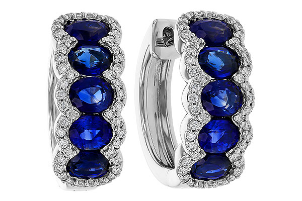 G275-26277: EARRINGS 2.32 TW SAPPHIRE 2.57 TGW