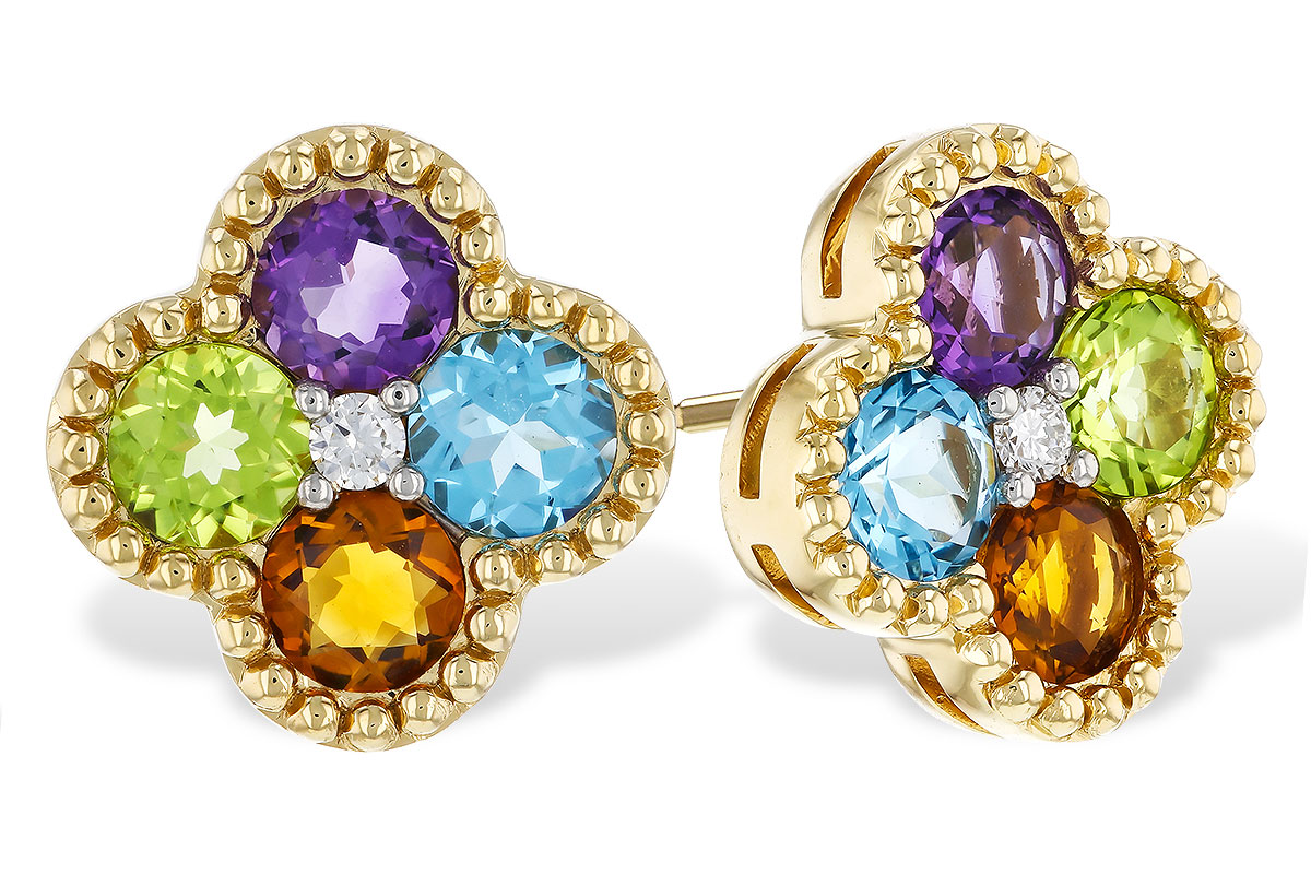 G275-27223: EARRINGS 1.88 SEMI-PREC (AMY,BT,CIT,PER) 1.93 TGW