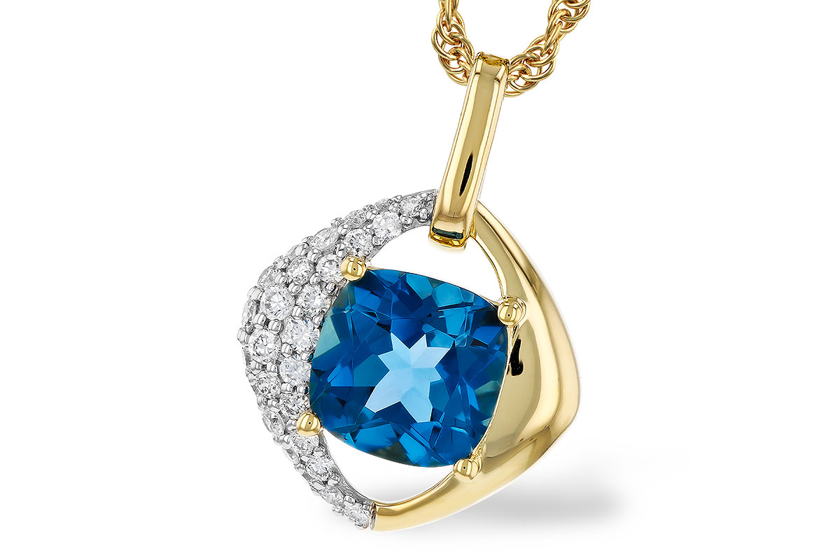 G276-09932: NECK 1.43 LONDON BLUE TOPAZ 1.62 TGW (7MM LBT)