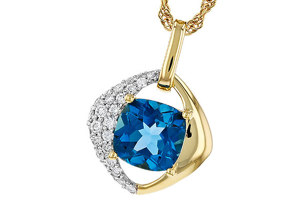 G276-09932: NECK 1.43 LONDON BLUE TOPAZ 1.62 TGW (7MM LBT)