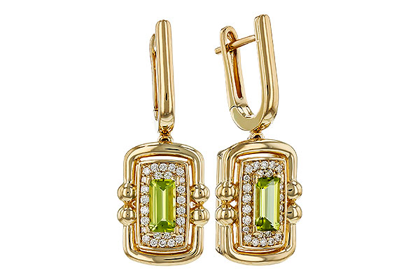 G276-09959: EARRINGS .71 TW PERIDOT .88 TGW (6x3MM PER)