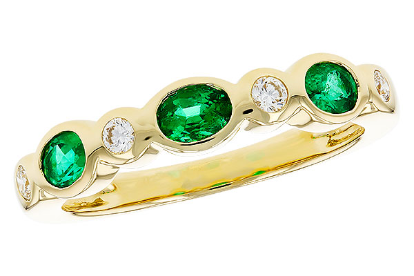 G276-09977: LDS WED RG .43 EMERALD .56 TGW