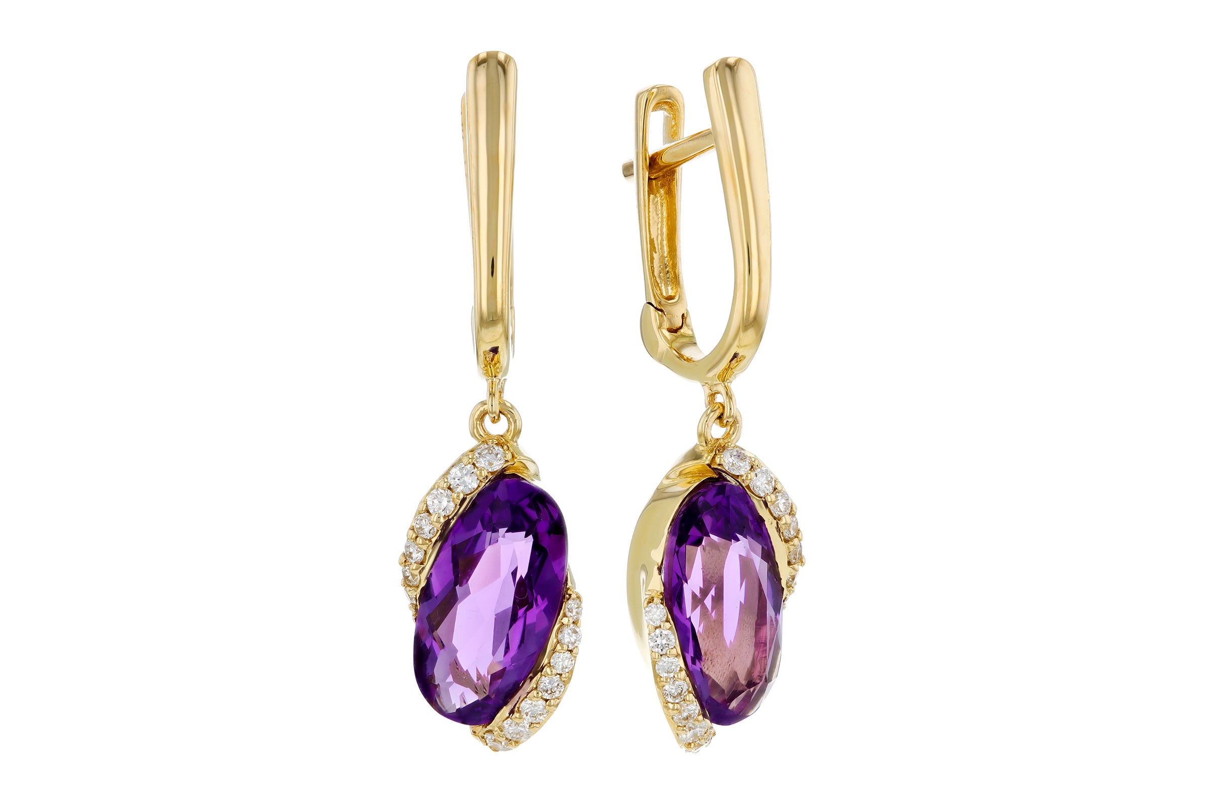 G276-11768: EARRINGS 2.14 TW AMETHYST 2.26 TGW (10x5MM AMY)