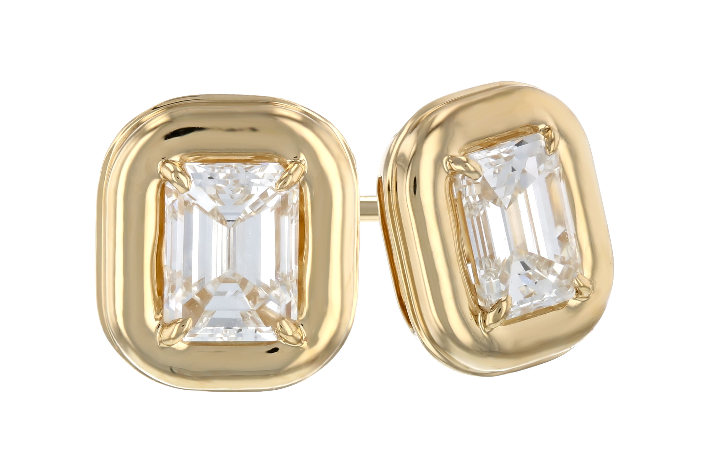 G276-12650: EARRINGS .48 TW EMERALD CUT DIA