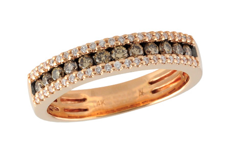 H187-94477: LDS WED RG .33 BROWN DIAS .49 TW