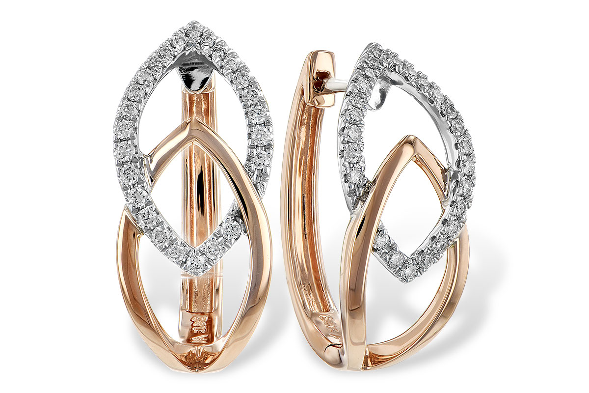 H189-80895: EARRING .25 TW (ROSE & WG)