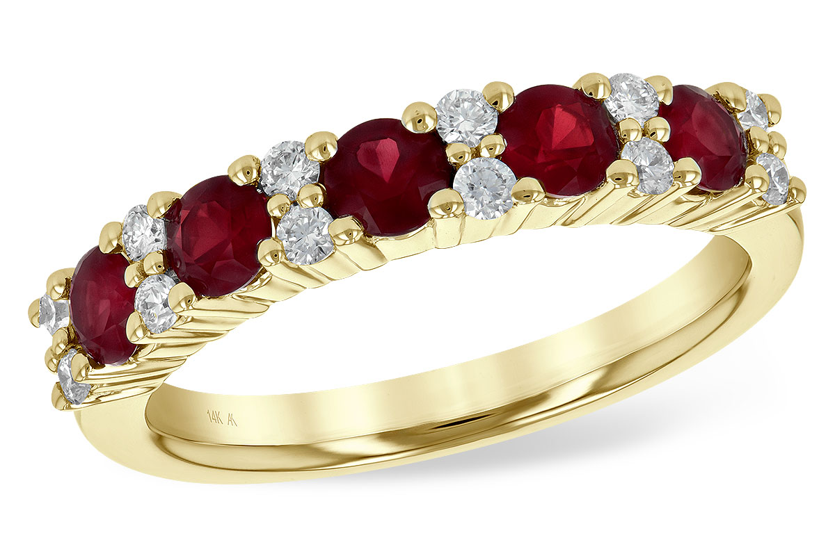 H190-65450: LDS WED RG .88 RUBY 1.12 TGW