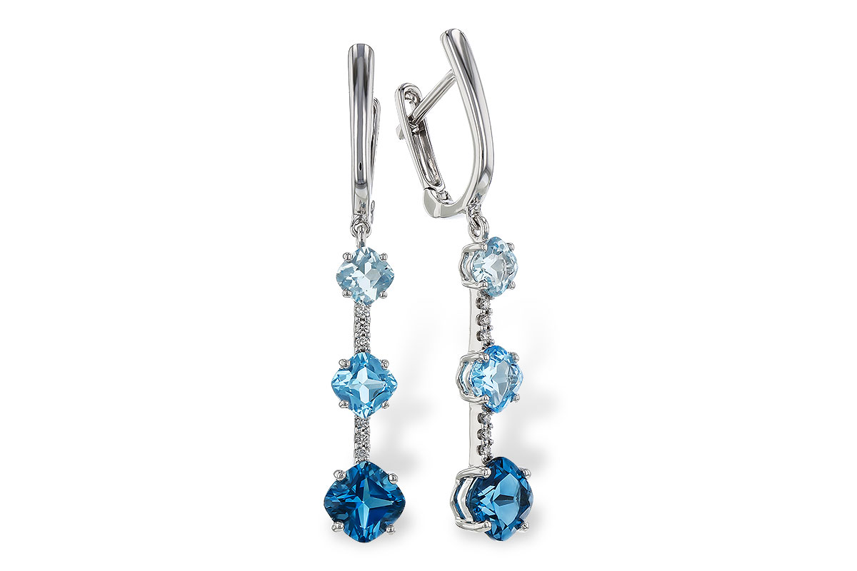 H275-19977: EARRINGS 2.41 TW BLUE TOPAZ 2.45 TGW