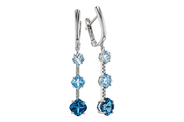 H275-19977: EARRINGS 2.41 TW BLUE TOPAZ 2.45 TGW