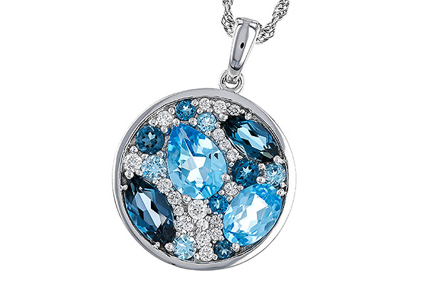 H275-22668: NECKLACE 2.31 TW BLUE TOPAZ 2.48 TGW