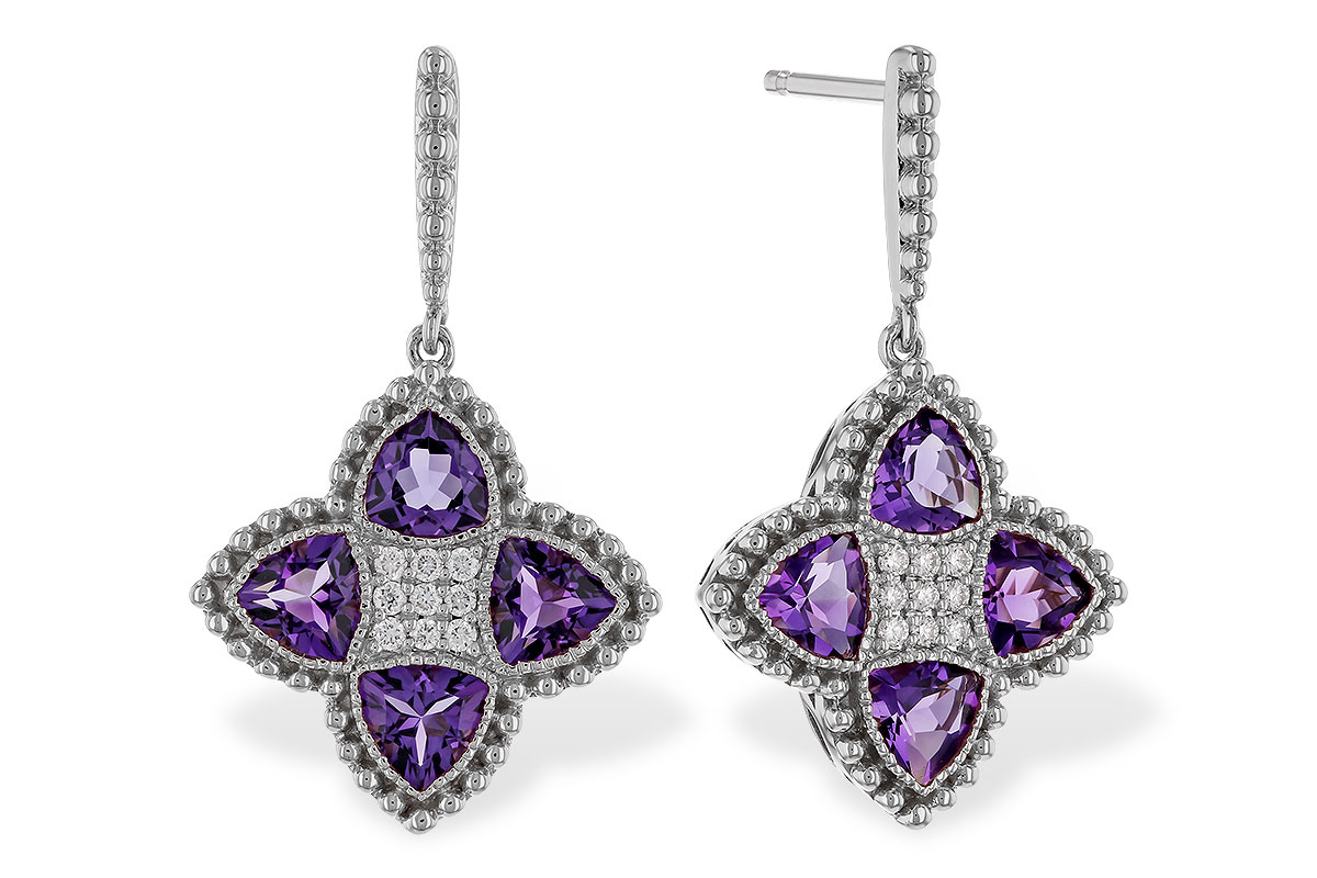 H275-23550: EARRINGS 1.41 AMETHYST 1.50 TGW