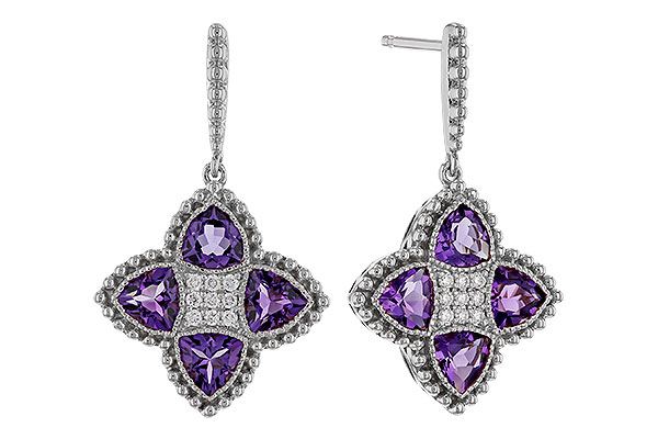 H275-23550: EARRINGS 1.41 AMETHYST 1.50 TGW