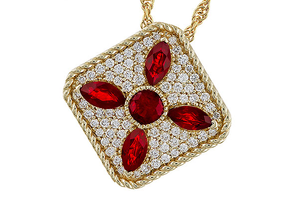 H275-23559: NECKLACE .81 TW RUBY 1.12 TGW