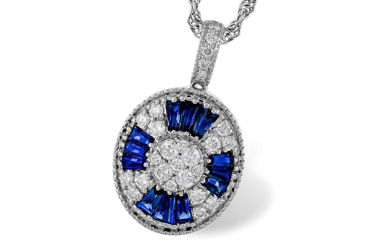 H275-25441: NECKLACE .56 TW SAPPHIRE .80 TGW