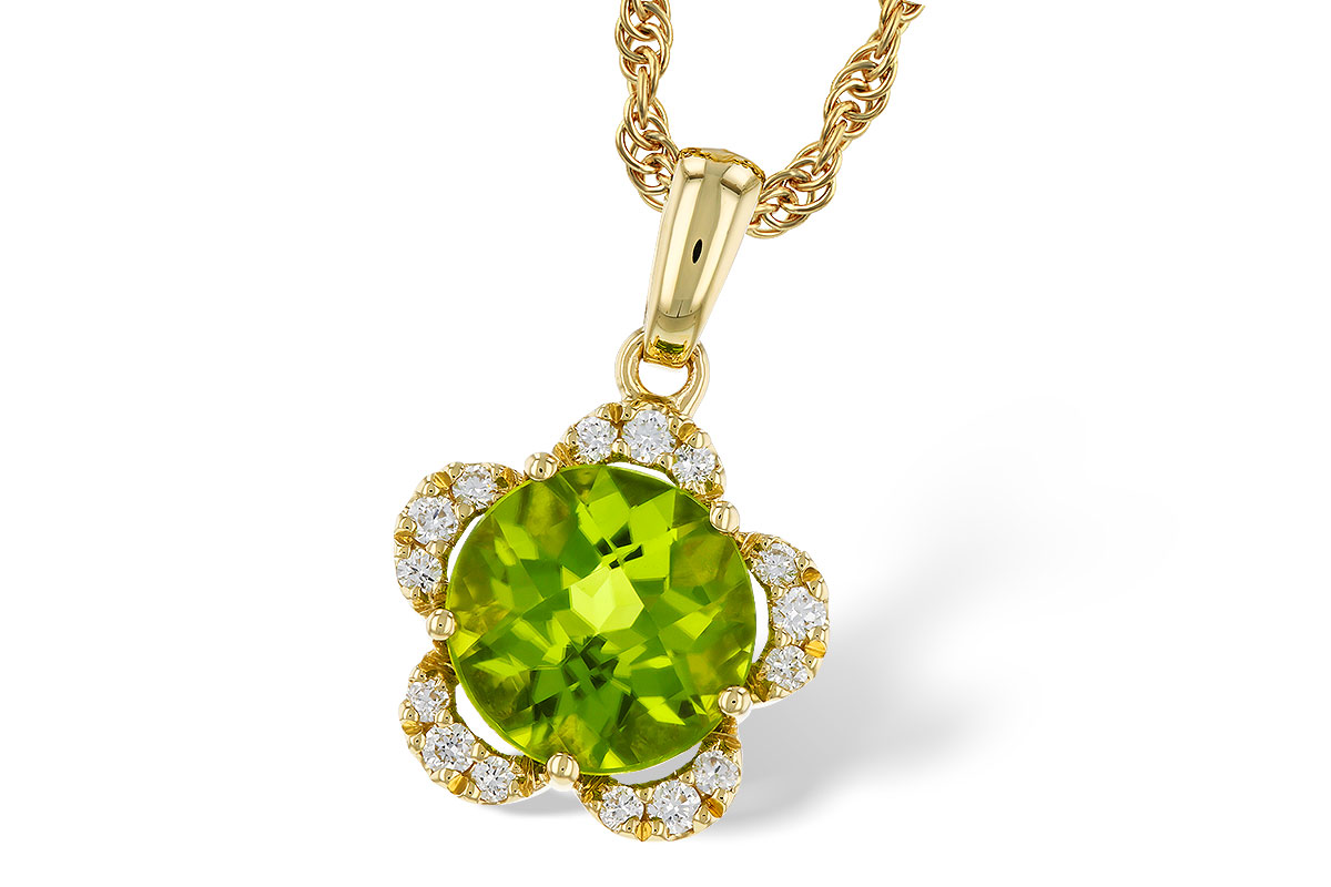 H275-27195: NECKLACE 2.16 PERIDOT 2.28 TGW (8MM RD)
