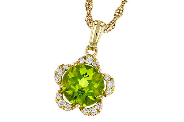 H275-27195: NECKLACE 2.16 PERIDOT 2.28 TGW (8MM RD)