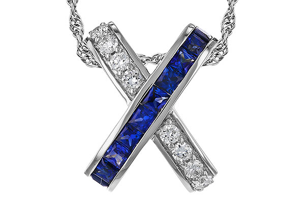 H275-27213: NECKLACE .60 TW SAPPHIRE .77 TGW