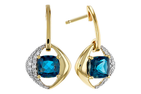 H276-09932: EARR 2.34 TW LONDON BLUE TOPAZ 2.65 TGW (6MM LBT)