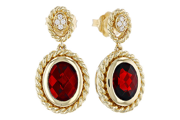 H276-09950: EARRINGS 2.85 GARNET 2.89 TGW (8x6MM GAR)
