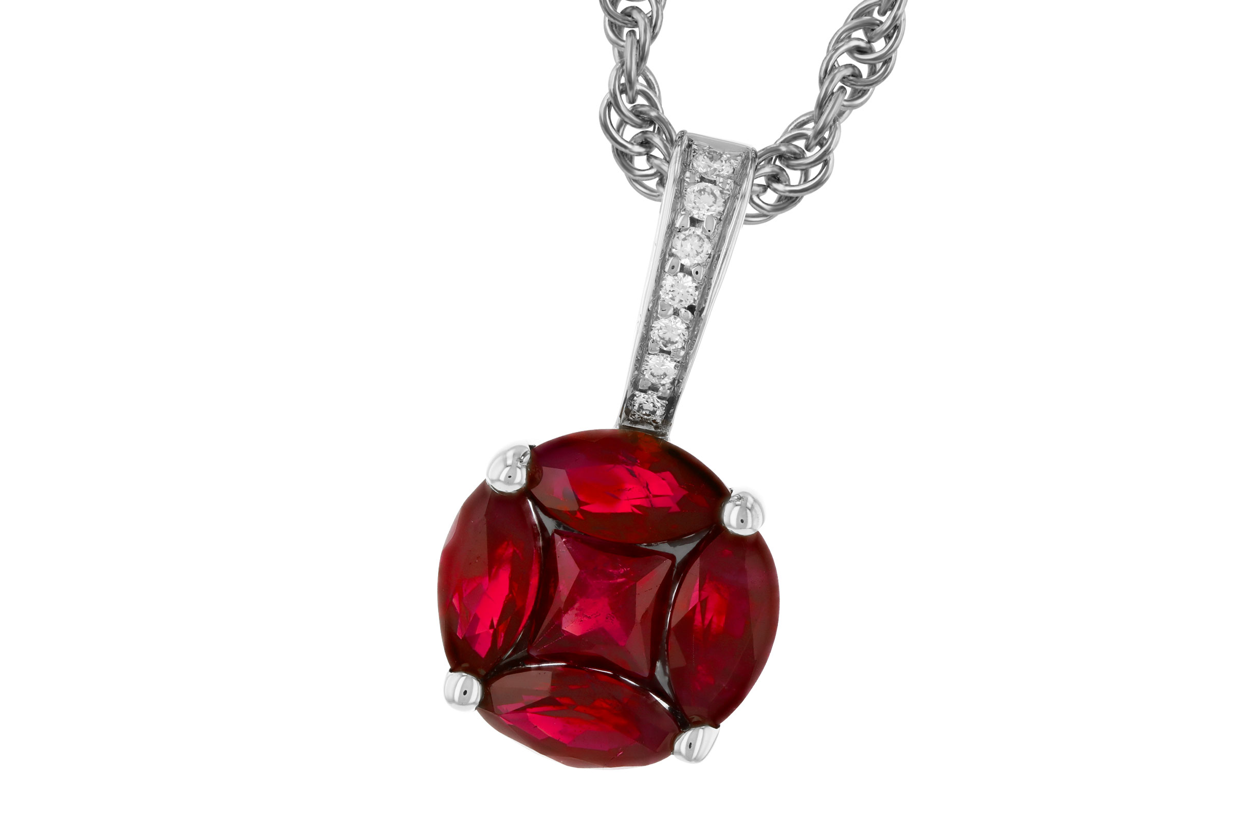 H276-09986: NECKLACE .80 RUBY .82 TW