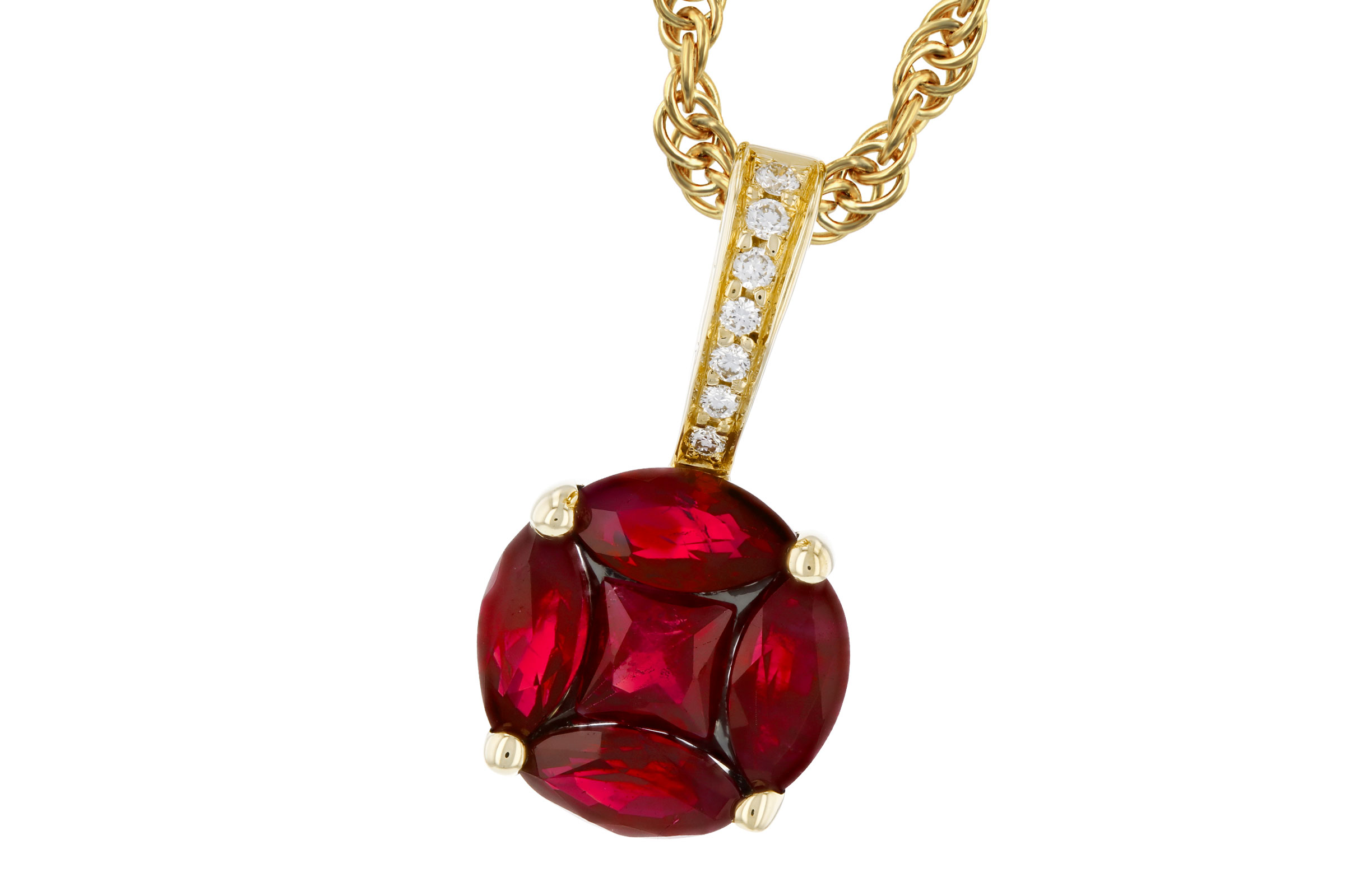 H276-09986: NECKLACE .80 RUBY .82 TW