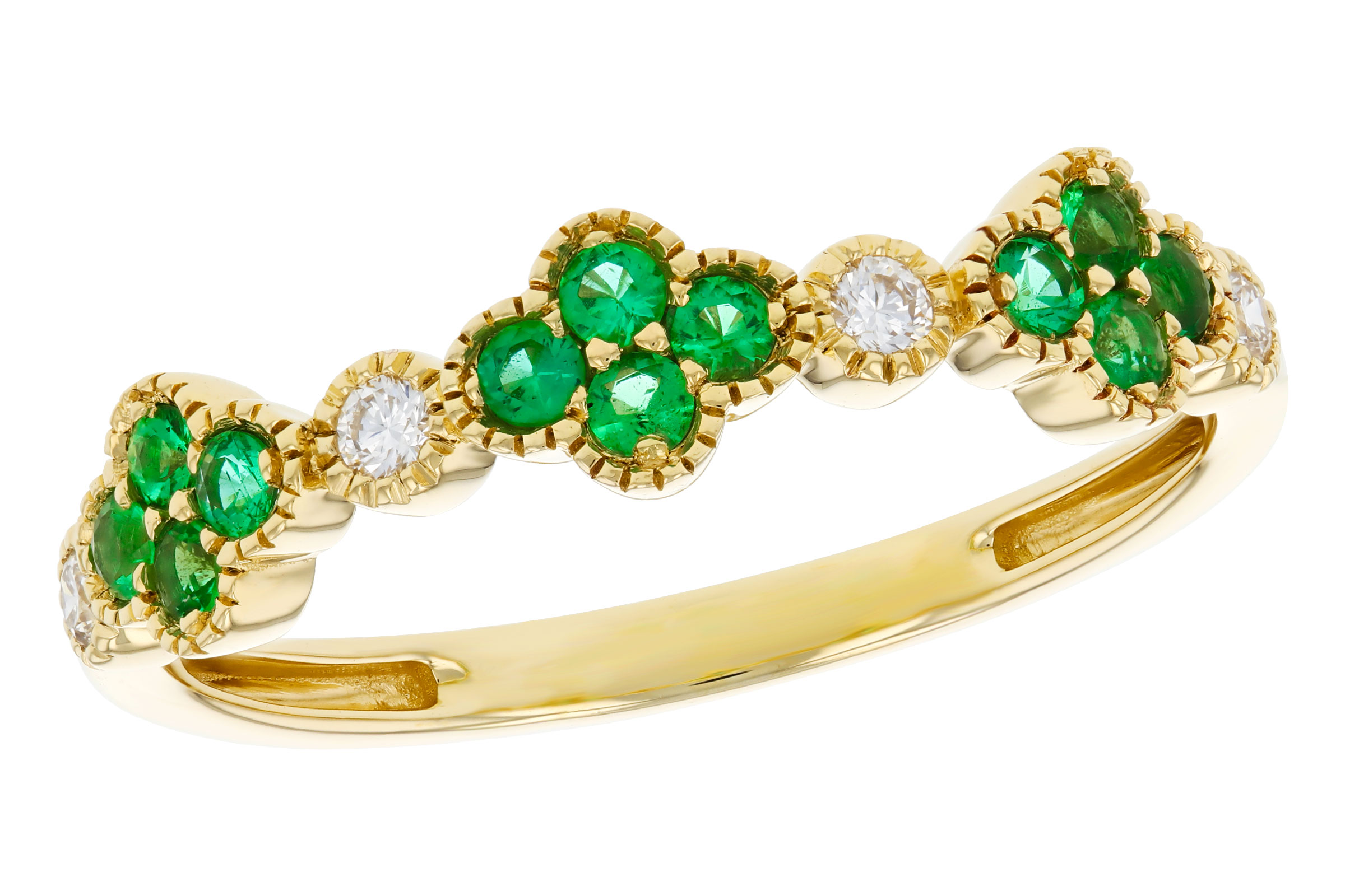 H276-12659: LDS WED RG .18 TW EMERALD .26 TGW