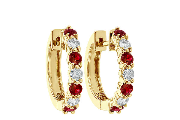 K001-58113: EARRINGS .64 RUBY 1.05 TGW