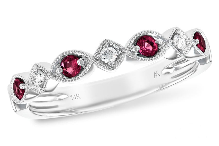 K093-39041: LDS WED RG .20 RUBY .26 TGW