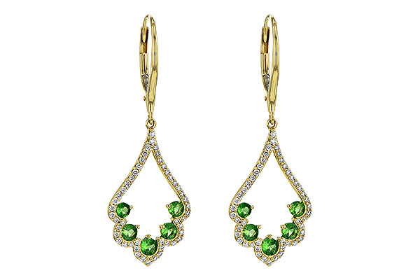 K190-64495: EARR .64 GREEN GARNET .98 TGW