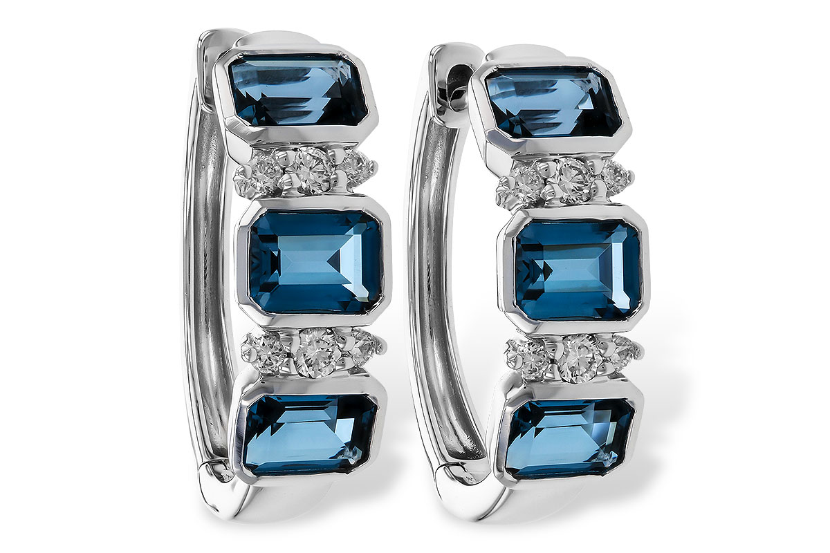 K275-20886: EARRINGS 1.37 TW LONDON BLUE TOPAZ 1.48 TGW