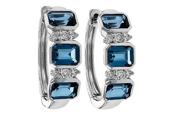 K275-20886: EARRINGS 1.37 TW LONDON BLUE TOPAZ 1.48 TGW