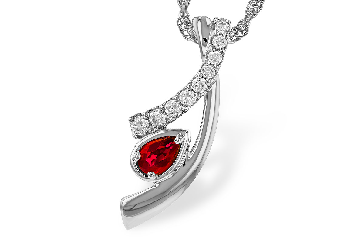 K275-24459: NECKLACE .21 RUBY .38 TGW (5x3 RUBY)