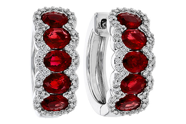 K275-25450: EARRINGS 2.20 TW RUBY 2.45 TGW