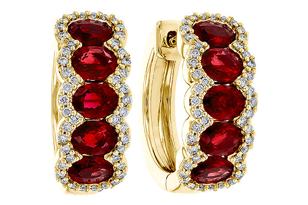 K275-25450: EARRINGS 2.20 TW RUBY 2.45 TGW
