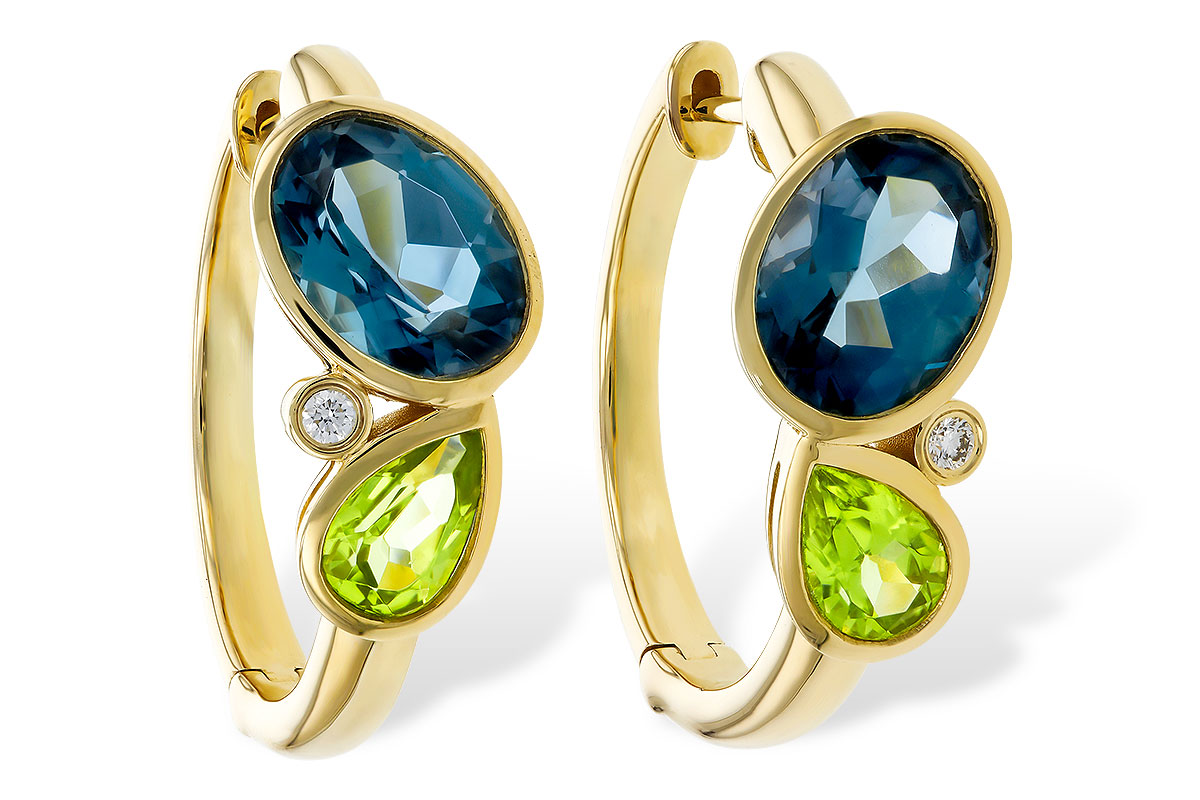 K275-27241: EARRINGS 2.97 SEMI-PREC (PER,LBT) 3.00 TGW