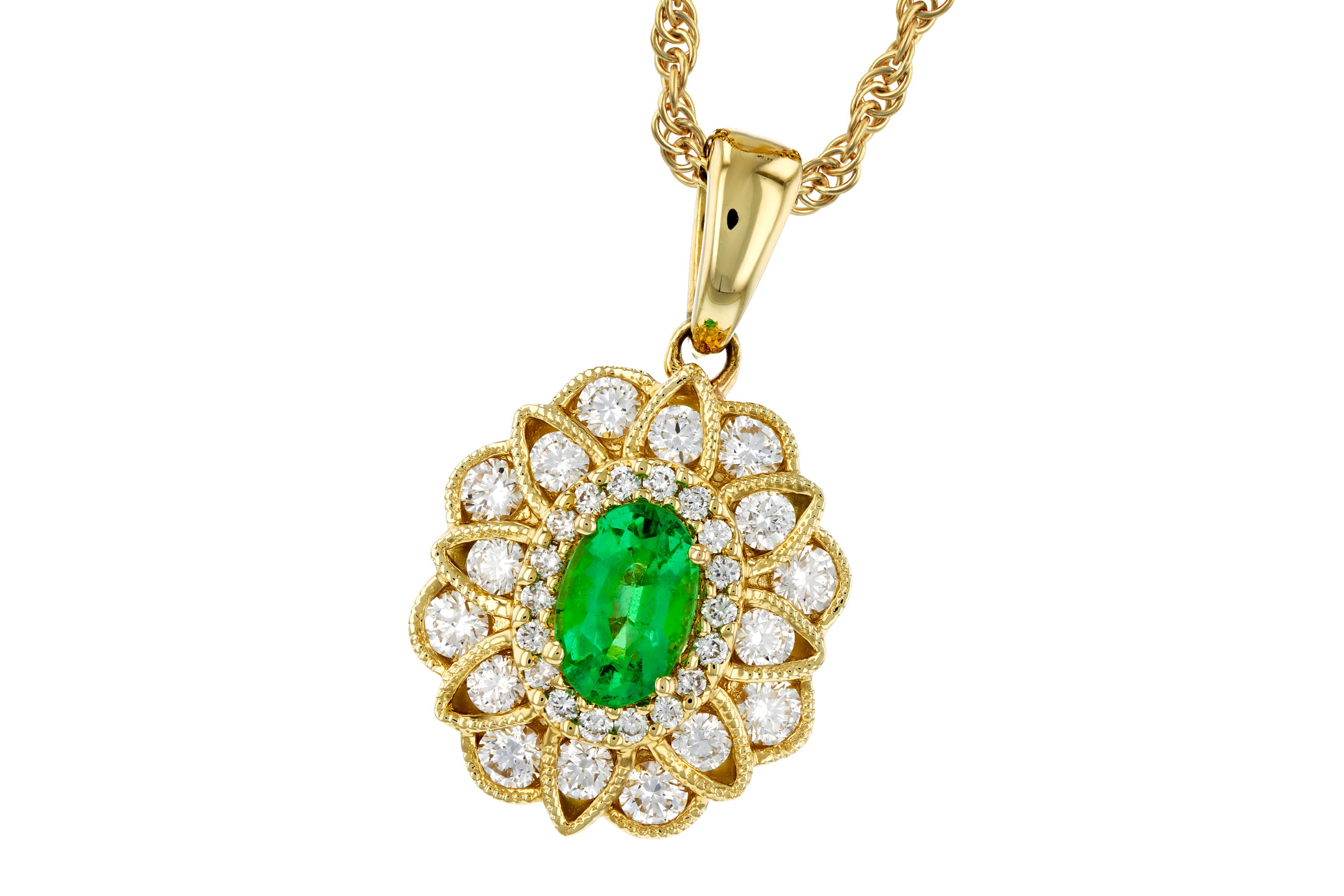 K276-10868: NECK .46 EMERALD .98 TGW (6X4 EMER)