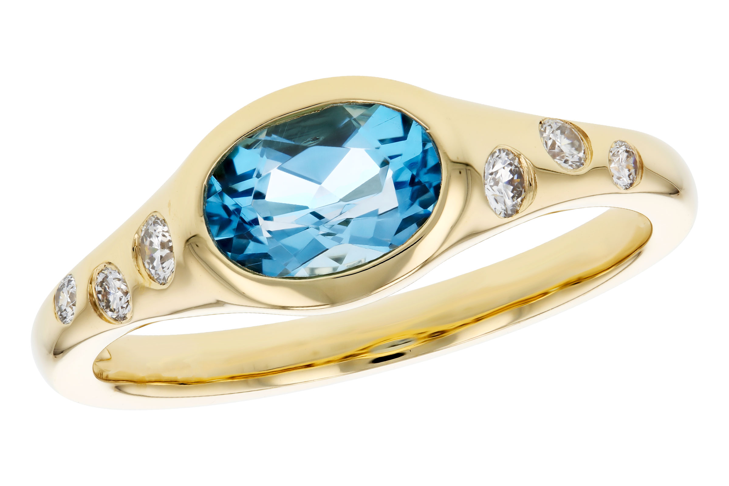 K276-11750: LDS RG .94 BLUE TOPAZ 1.08 TGW (7x5MM OV)