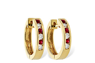 L001-58095: EARRINGS .16 RUBY .26 TGW