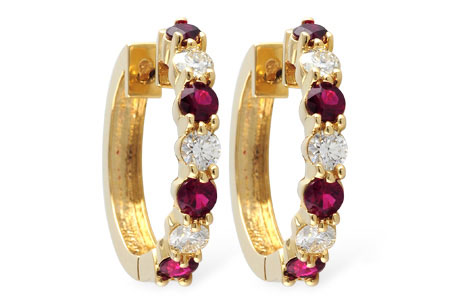 L001-58113: EARRINGS 1.30 RUBY 2.08 TGW