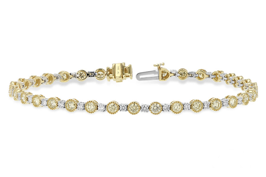 L188-90831: BRACELET 2.22 YELLOW DIA 3.04 TW