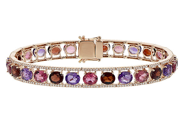 L189-75386: BRACELET 14.94 SEMI PREC (AMY,GT,PT) 15.95 TGW