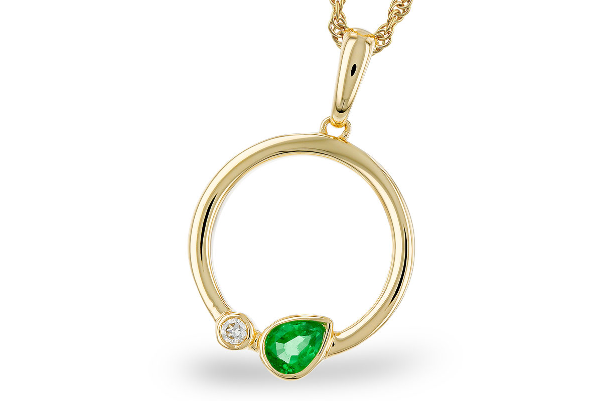 L275-20886: NECKLACE .20 EMERALD .22 TGW