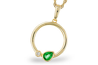 L275-20886: NECKLACE .20 EMERALD .22 TGW