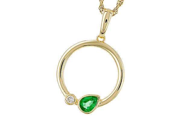 L275-20886: NECKLACE .20 EMERALD .22 TGW