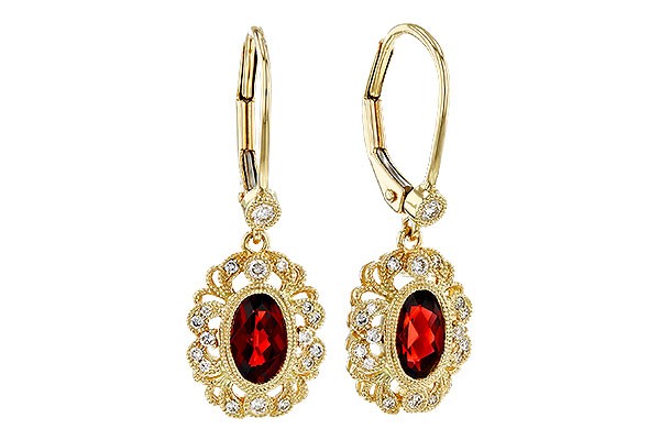 L275-22650: EARRINGS .98 TW GARNET 1.15 TGW (7x5MM GARNET)