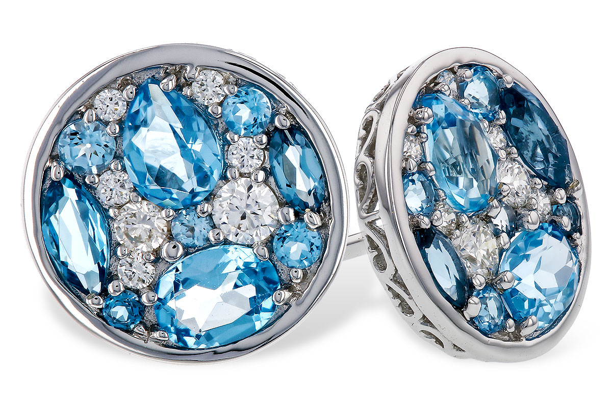 L275-22668: EARRINGS 1.02 TW BLUE TOPAZ 1.18 TGW
