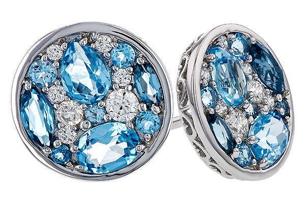 L275-22668: EARRINGS 1.02 TW BLUE TOPAZ 1.18 TGW