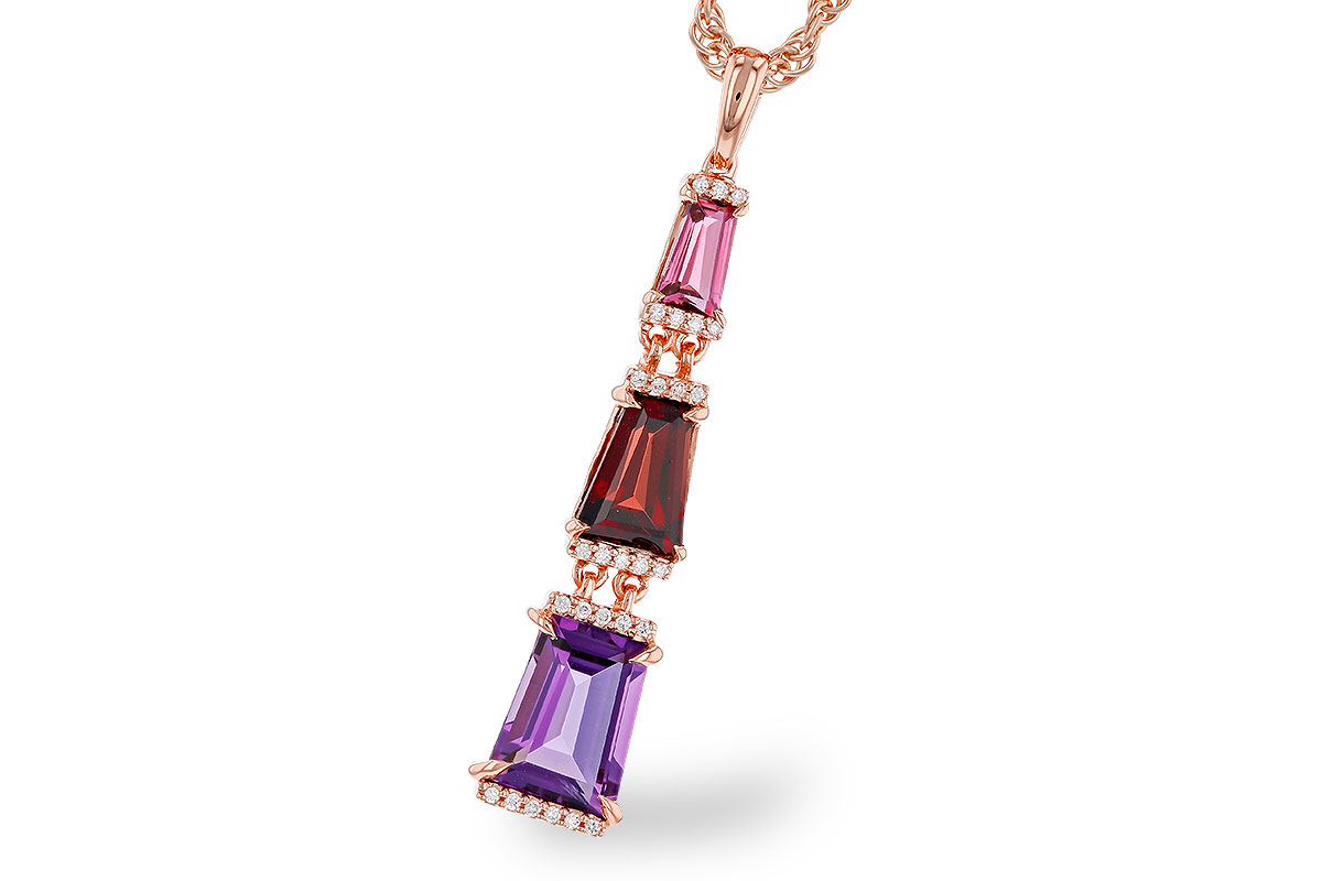 L275-22677: NECKLACE 2.32 SEMI-PREC (PT,GT,AMY) 2.37 TGW