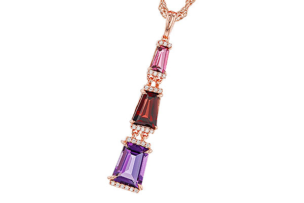 L275-22677: NECKLACE 2.32 SEMI-PREC (PT,GT,AMY) 2.37 TGW